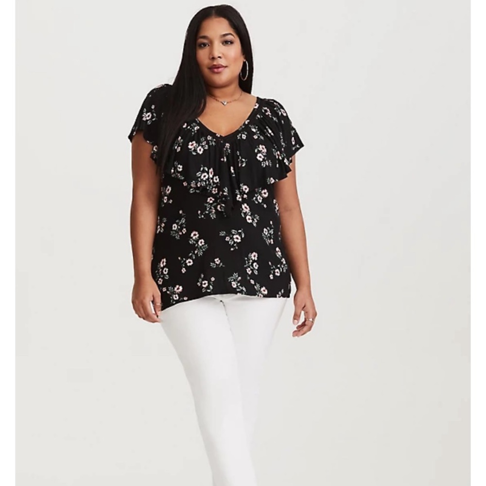 Torrid Floral Lattice Top Plus Size 4x - image 1